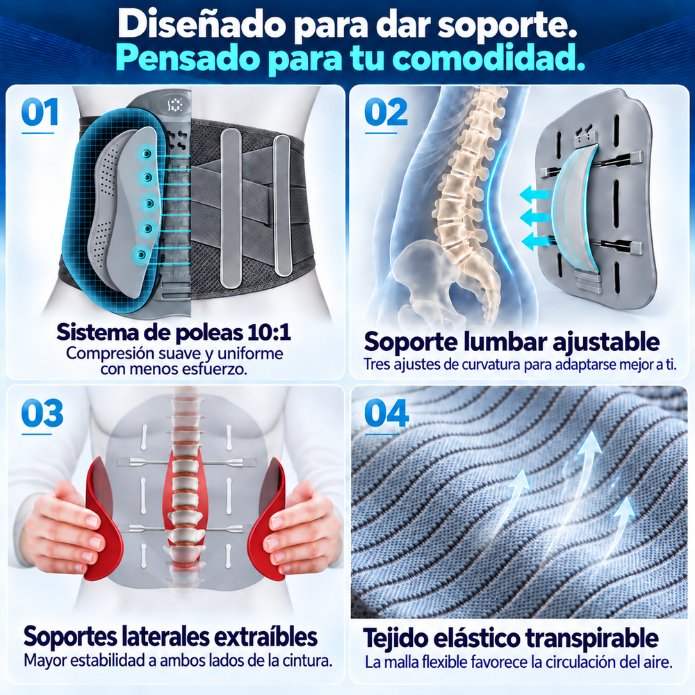 Cuatro características del cinturón lumbar Kinecore