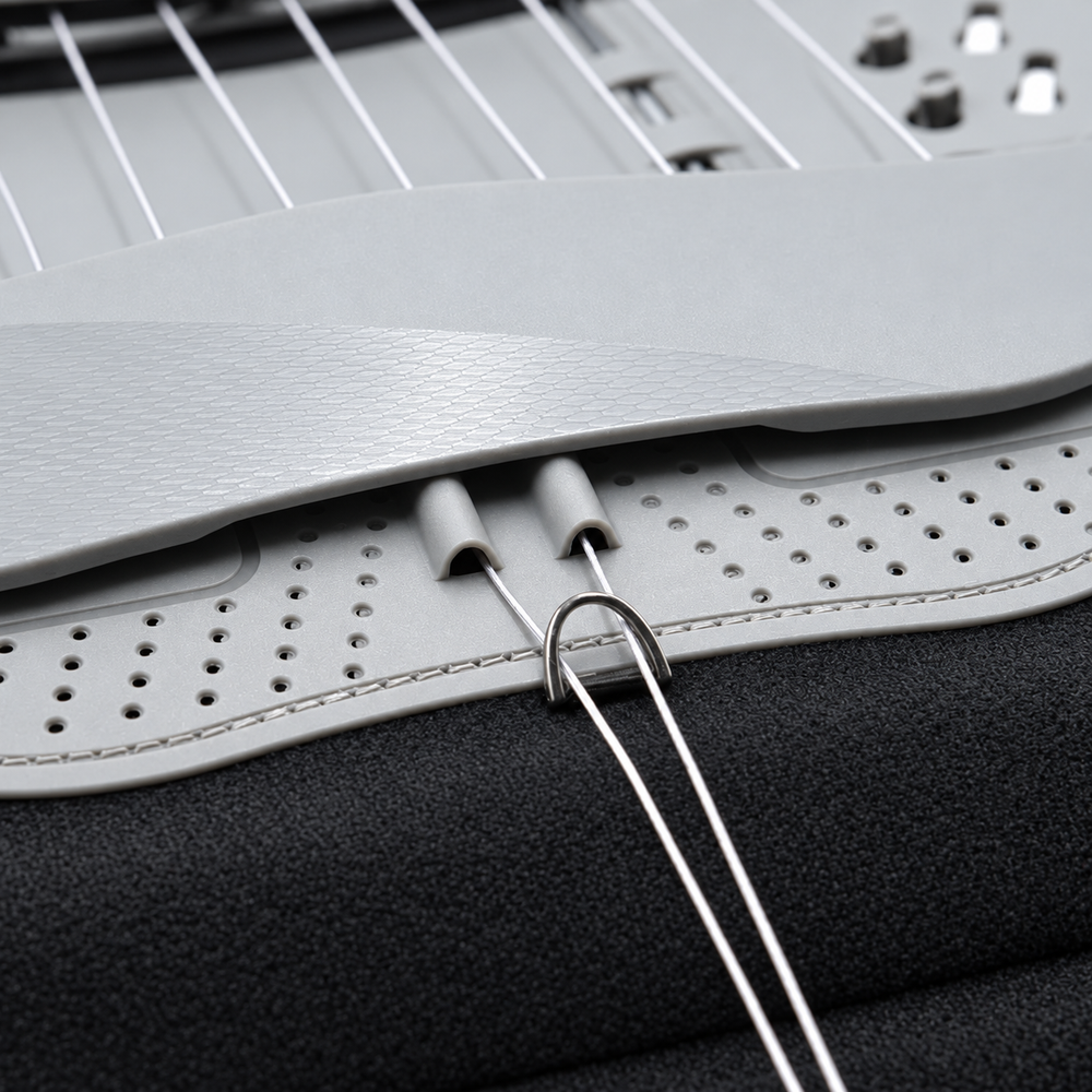 Cord channels and material close-up