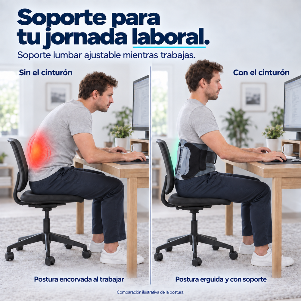 Soporte lumbar al trabajar