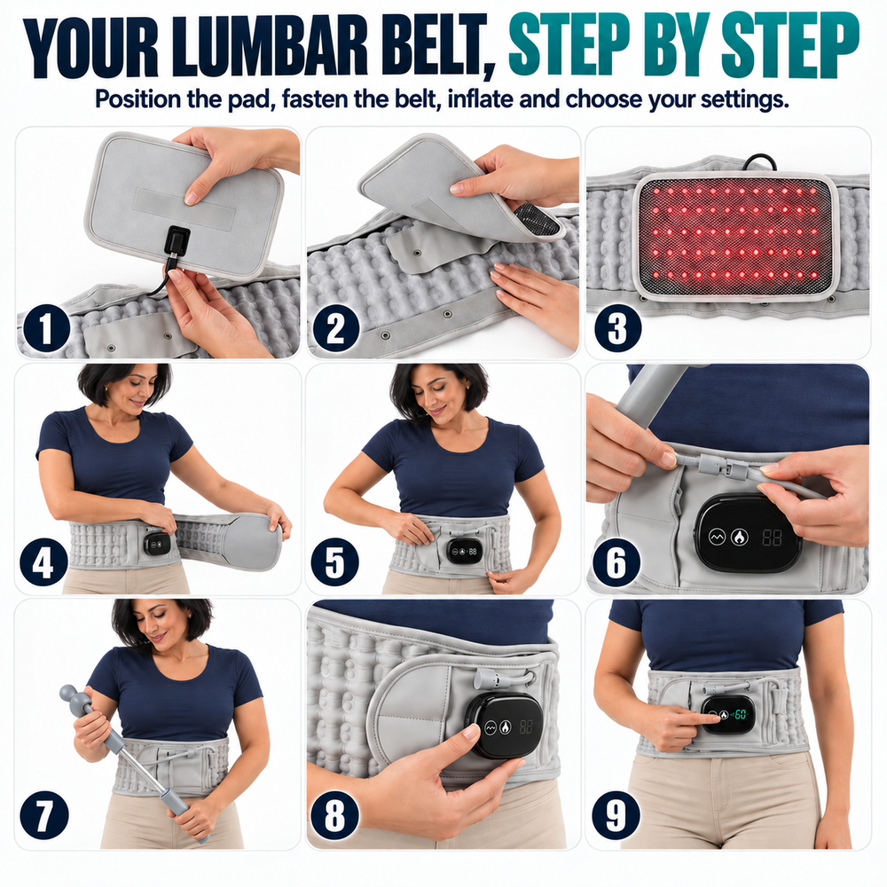 How to use the Relief Belt in nine steps.